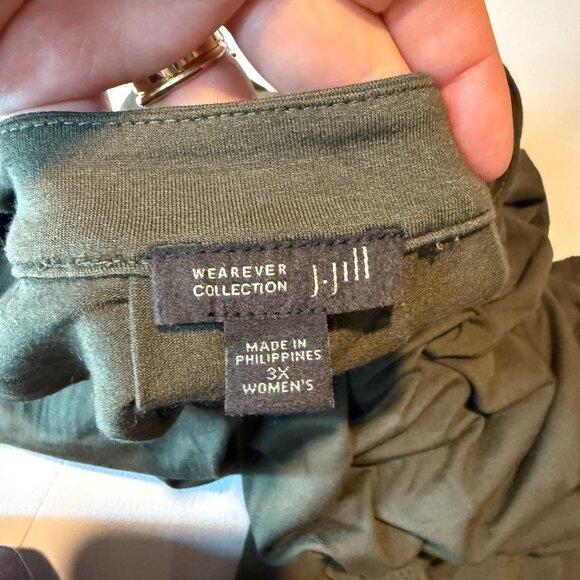 J Jill Women 3X Tank Dress Knee Length Olive Green Sleeveless Stretch Cutout - Picture 4 of 9